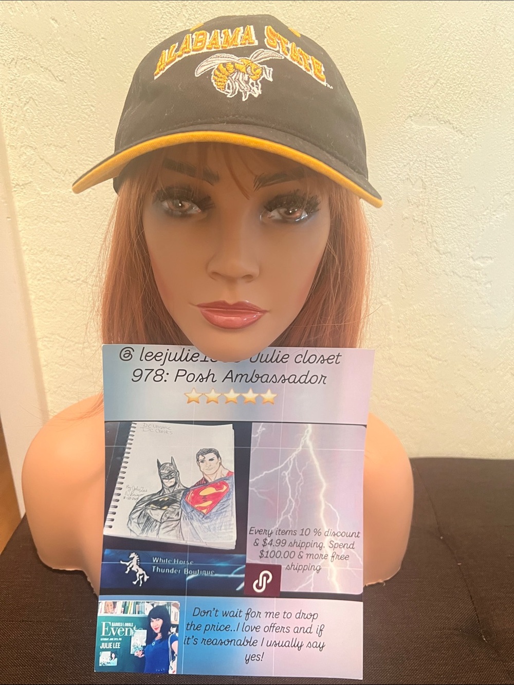 #2352*Unisex’s Alabama State Black & Gold Baseball Cap - Picture 3 of 17